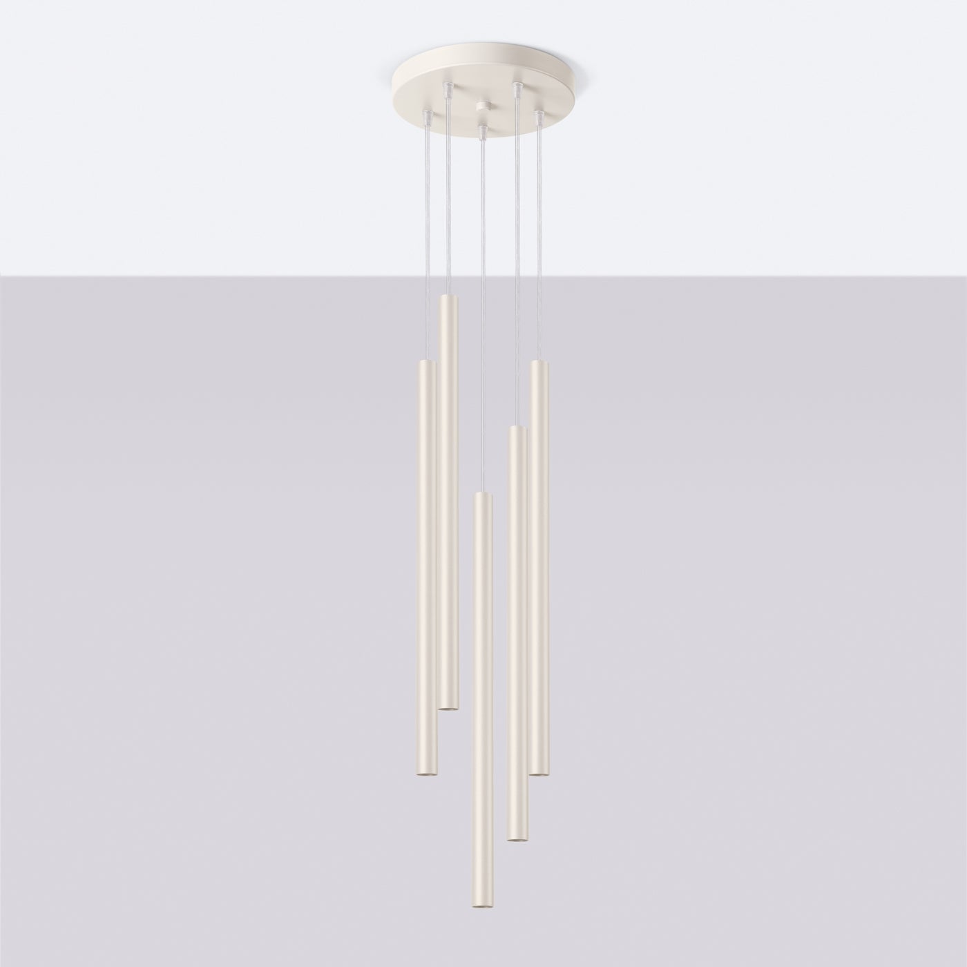 Lampa wisząca BRILL 5P beżowa LED 4000K - 25x25x104cm Sollux