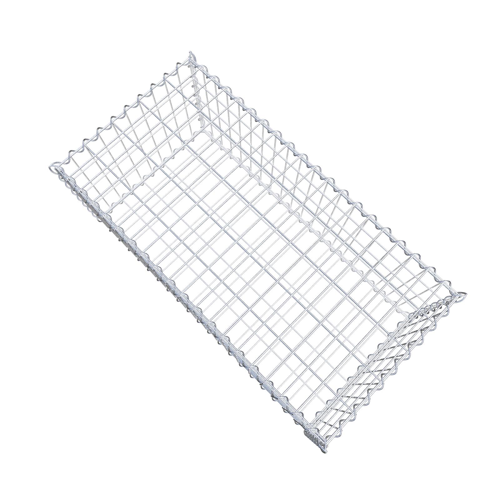 Gavión de acero galvanizado 100x40x50cm (LxAxP), malla 5 x 10cm, Espiral, jaula metálica para muro o jardín - 3