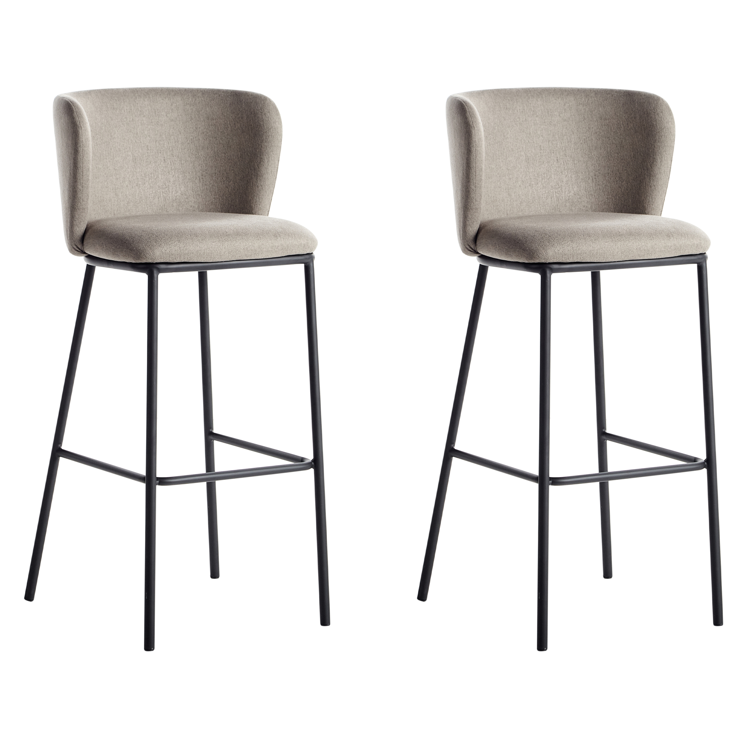 Beliani Conjunto De 2 Sillas De Bar Mina Gris/Pardo , Leroy Merlin