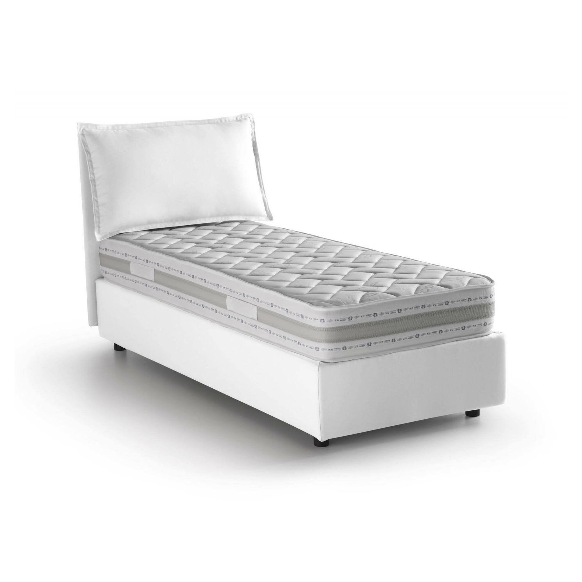 Letto singolo Gemma, Letto contenitore con rivestimento in tessuto, 100% Made in Italy, Apertura frontale, adatto per materasso Cm 80x200, Blu | Leroy Merlin