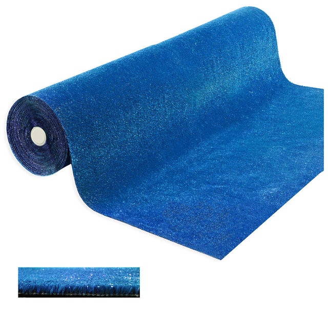 Erba Sintetica Blu 7 mm Decorativa Casa Negozio Giardino Tappeto Prato Sintetico Manto Erboso 1x10 Mt