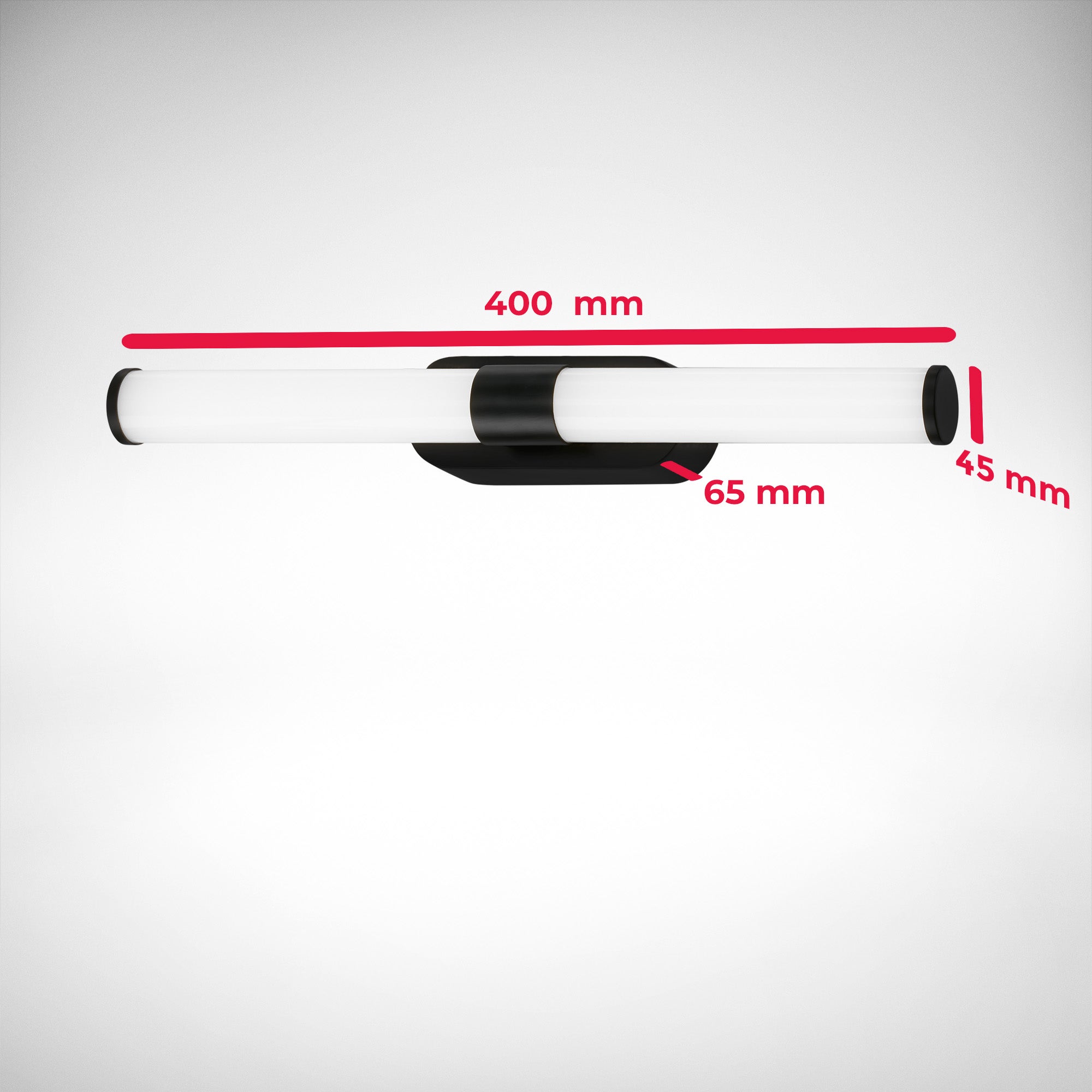 Applique murale LED salle de bain - IP44 - 400 mm - Noir - Blanc neutre 4000K - 7W - 690lm - B.K.Licht - 6