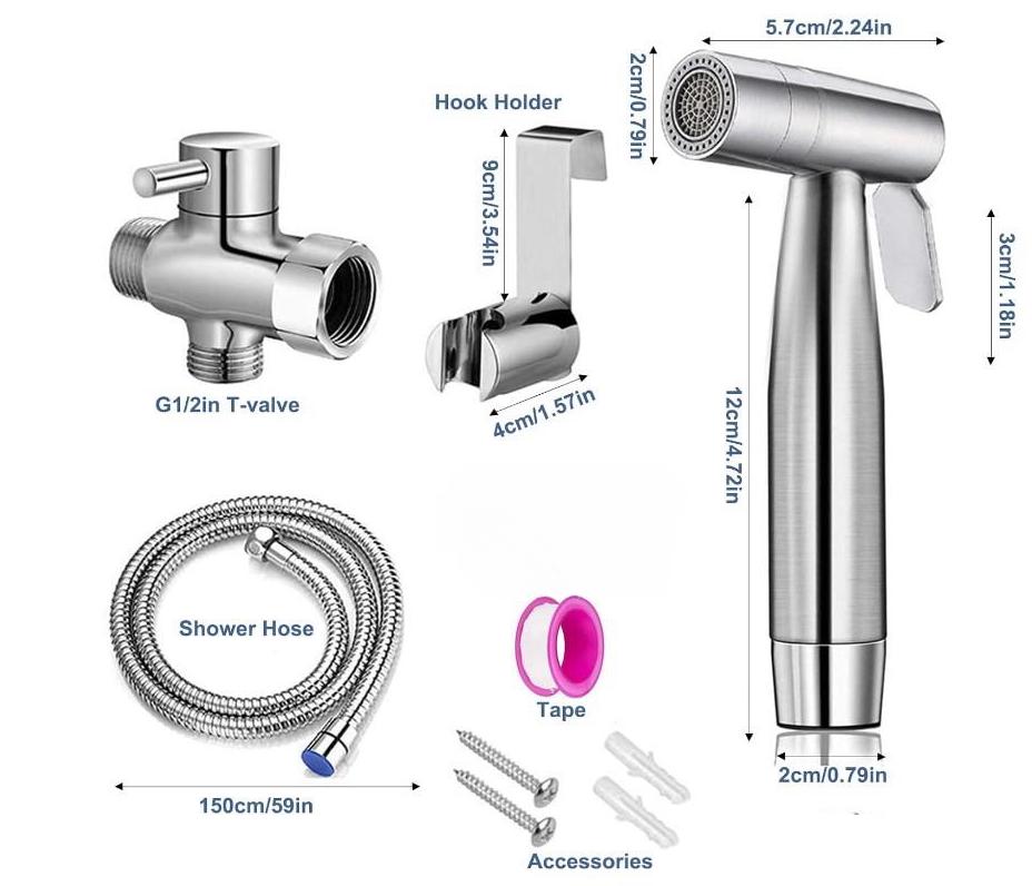 Kit Douchette wc,Pulvérisateur de toilette pour bidet,jet à deux fonctions, facile à installer, Pulvérisateur pour L'hygiène Personnelle - 2