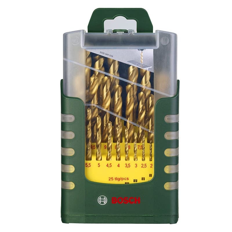 Zestaw wierteł spiralnych HSS do metalu Bosch Accessories 2607017154, 25 elementów, trzpień cylindryczny TiN, 1 zestaw