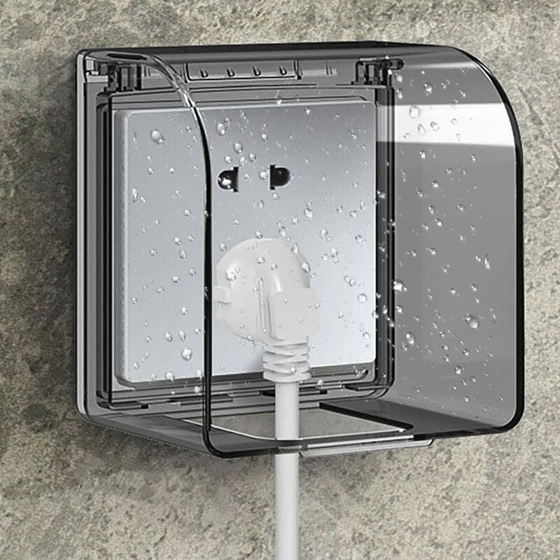 4 Pezzi Trasparente Flip-top Doppia Copriprese per Presa da Muro Tipo 86, Coperchio Copri Presa Elettrica Impermeabile, Autoadesive Scatola delle per Protezione Presa per Bagno, Cucina, Soggiorno