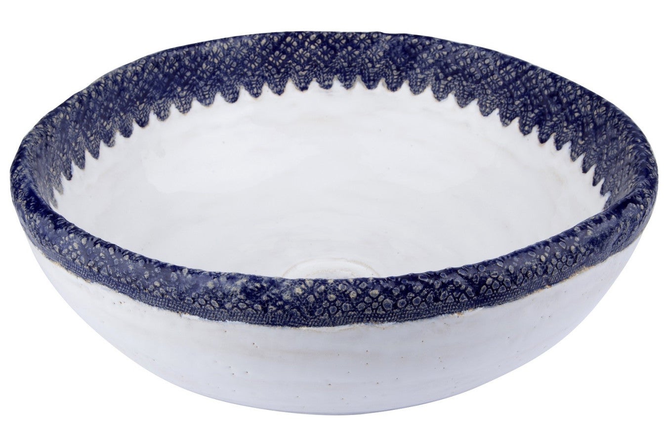 Ręcznie wykonana umywalka ceramiczna Brygida – Okrągła, dekoracyjna umywalka nablatowa 38 x 13 cm | Ekskluzywna umywalka łazienkowa