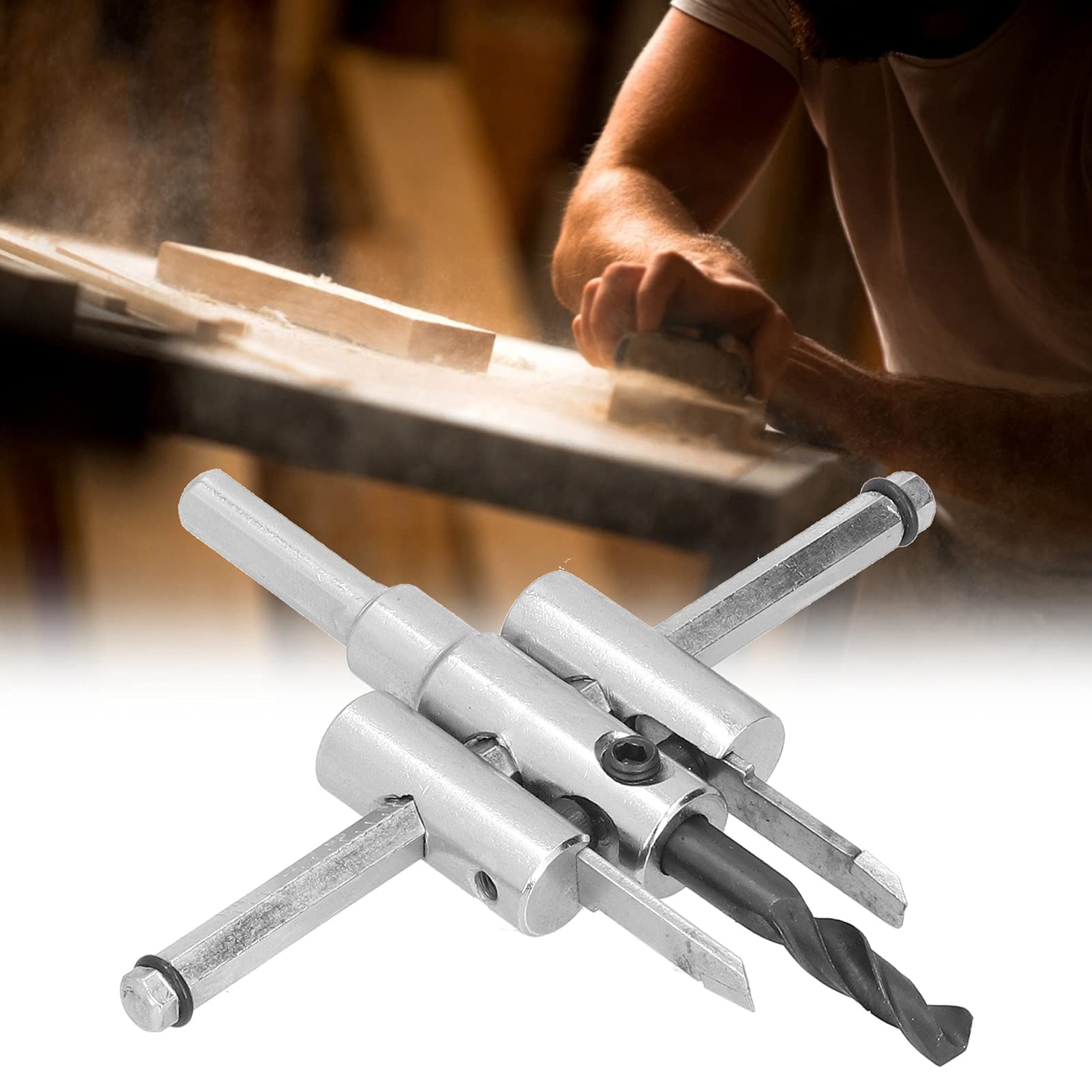 Kit de scie cloche circulaire réglable, foret à bois, coupe ronde, outils de bricolage pour le travail du bois (40-120 mm) - 2