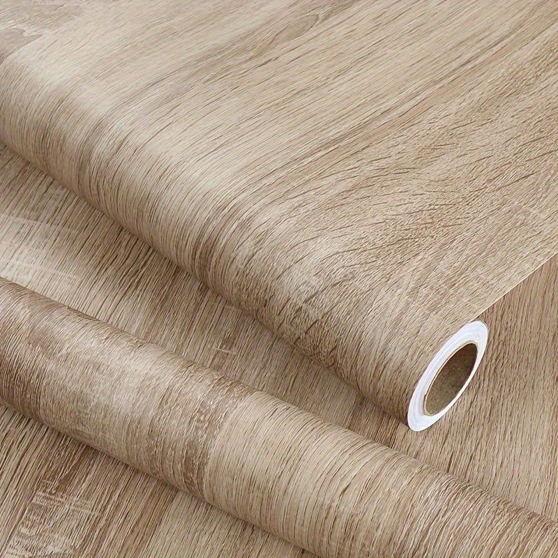 Rouleau de revêtement de sol en vinyle autocollant 15,74 x 118,11 pouces, revêtement de sol en grain de bois, imperméable - 4