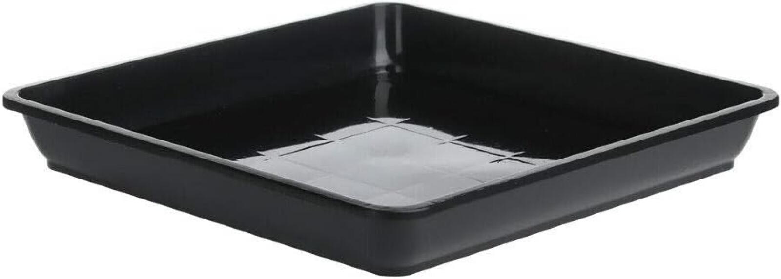Czarna plastikowa doniczka 25*25 cm, kwadratowa tacka ociekowa, odpowiednia do użytku wewnątrz i na zewnątrz, 2 sztuki