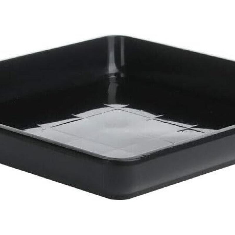 Czarna plastikowa doniczka 25*25 cm, kwadratowa tacka ociekowa, odpowiednia do użytku wewnątrz i na zewnątrz, 2 sztuki