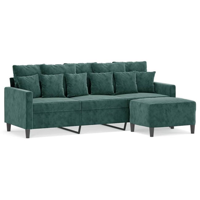 VidaXL Poggiapiedi In Velluto Verde Chiaro Con Gambe In Legno – 52x52x42 Cm