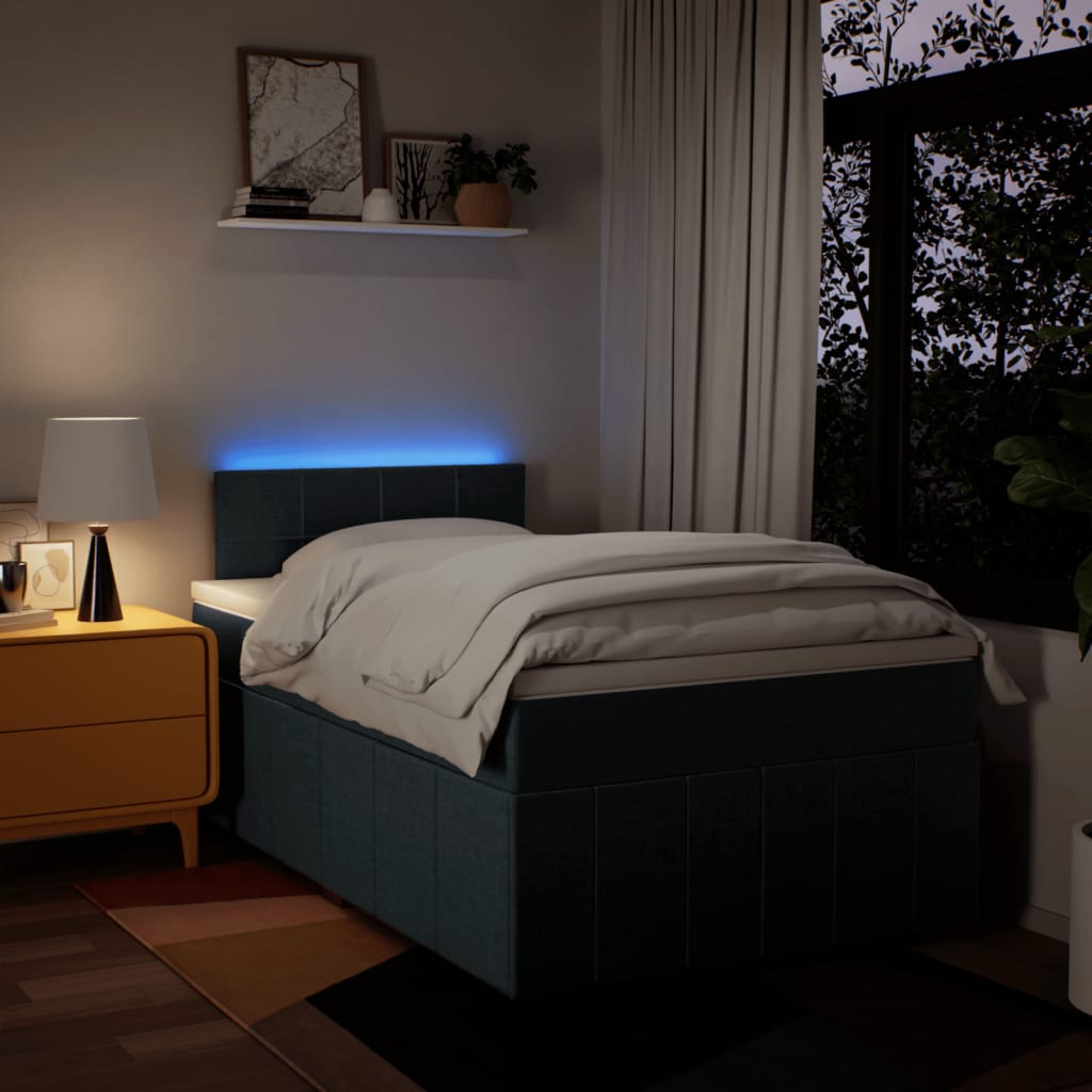 Maison Exclusive - Sommier à lattes de lit avec matelas Bleu 120x200 cm Tissu - 5