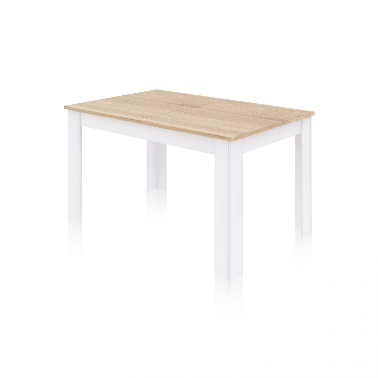 Mesa de jantar extensível 140-190x90 cm Sira Blanco Artik (Blanco Mate) - Roble Canadian 190 x 78 x cm - 9