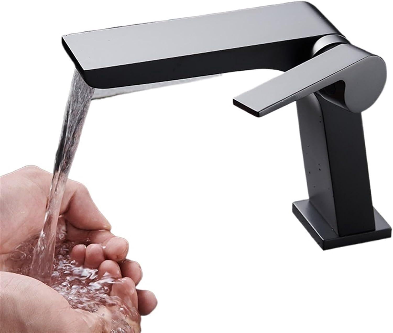 Rea Robinet Lavabo Dart Black Low - Mitigeur Laiton Monocommande Salle De Bain - Noir