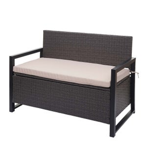 Panca contenitore 110 cm in velluto grigio chiaro e gambe nere