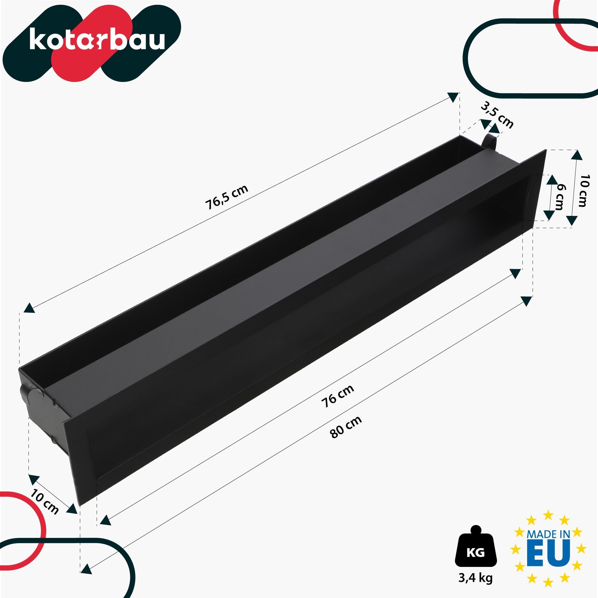 Grille de Ventilation pour Cheminée en Acier 80 cm Noir - Grille Aération - Ventilateur Air Chaud - KOTARBAU - 3