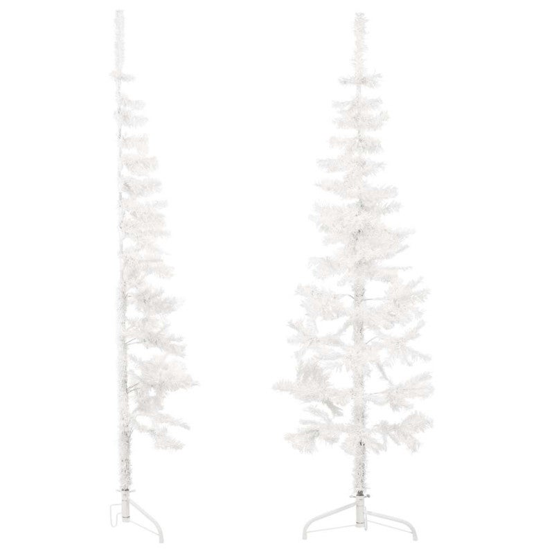 Albero Natale Artificiale Sottile a Metà Supporto Bianco 180 cm vidaXL - 4