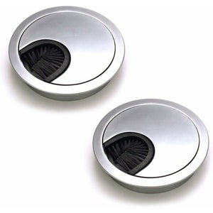 Lot De 2 Plaques Murales Avec Brosse – Sortie De Câble Encastrable, Kwmobile