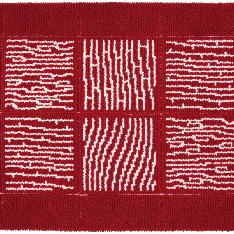 Dywan Przyłóżkowy 65x140 Cm Sypialnia Łazienka Miękki Włochaty Czysta Bawełna Chłonny Antypoślizgowy Burgundowy