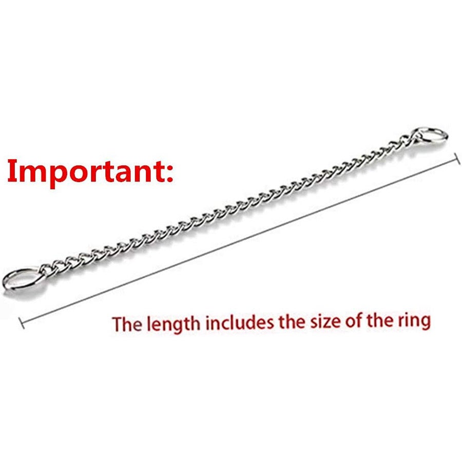 Coleira estranguladora de luxo para cães com corrente – para animais de estimação, em ferro, corrente de duas voltas, coleira de treino, tamanhos pequ - 5
