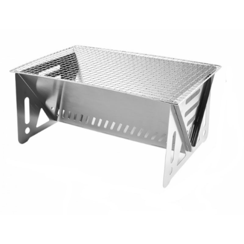 Mały składany, przenośny grill BBQ, zdejmowany grill kempingowy – odpowiedni na zewnątrz, do ogrodu, na imprezę – (38 x 22 x 18)
