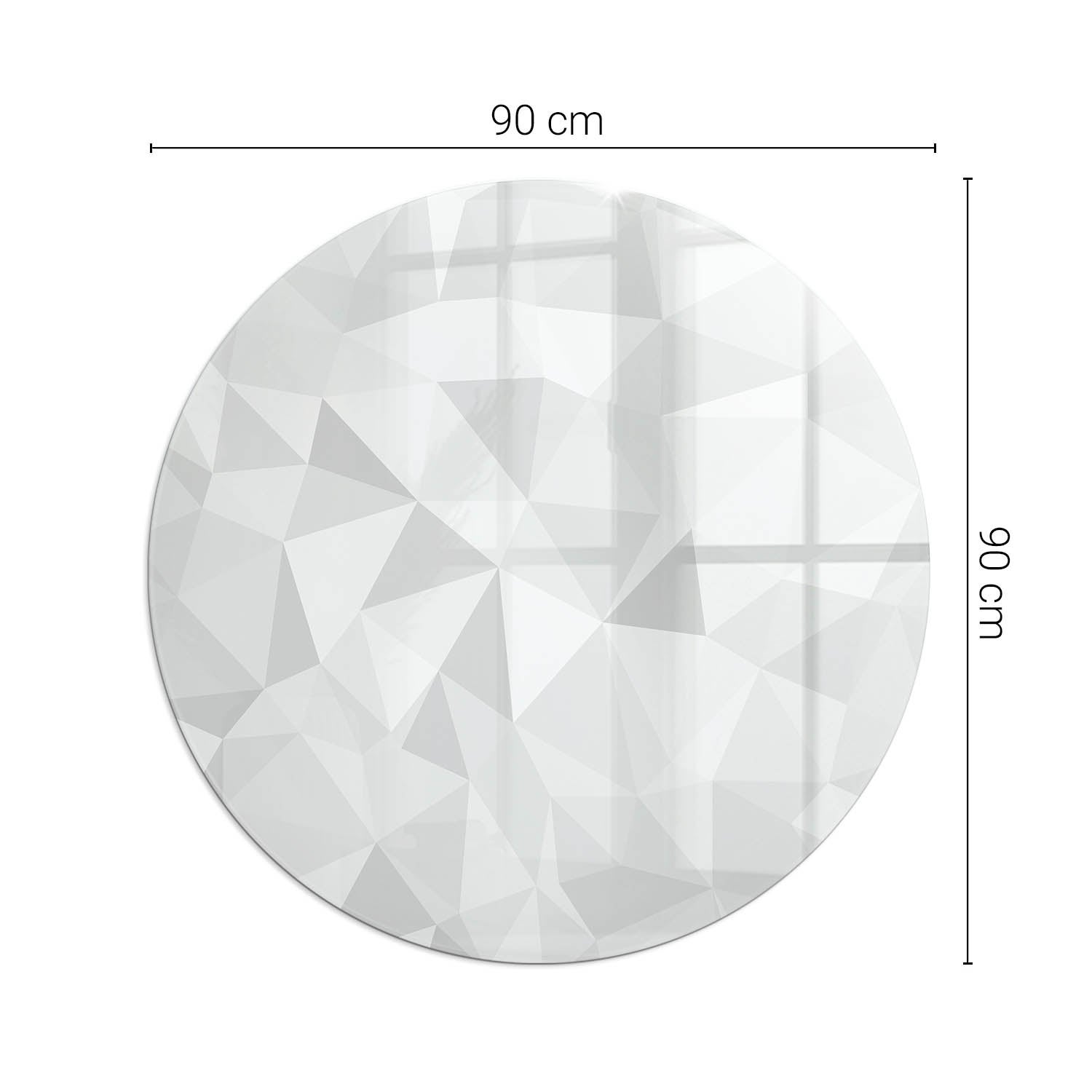 Okragła podkładka na podłogę ze szkła hartowanego - fi 90 cm - Abstrakcyjny wzór geometryczny - TULUP - 2