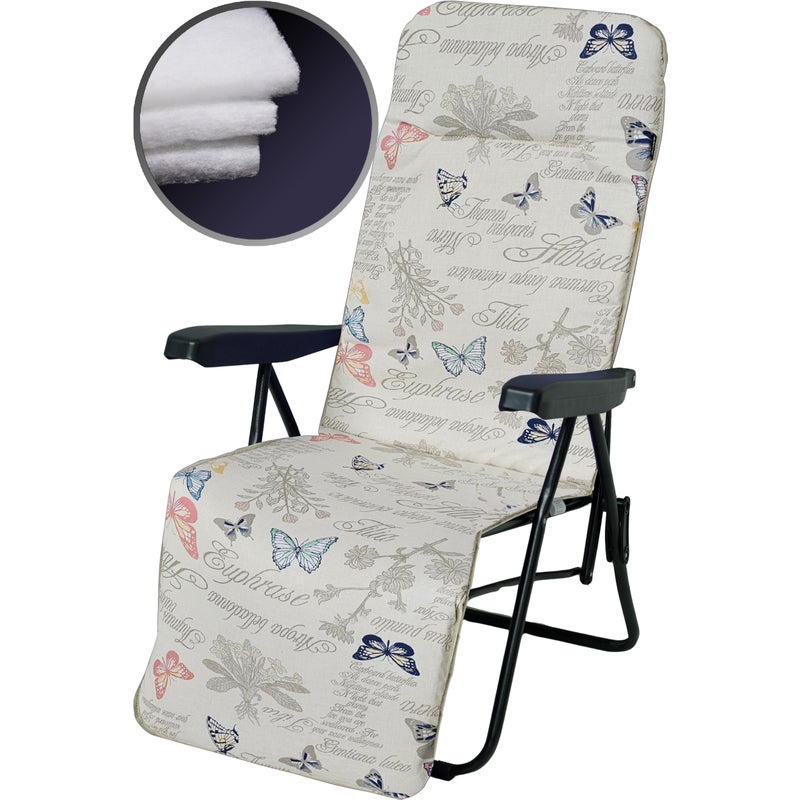 Poduszka na leżak fotel z podnóżkiem AMPO beżowy 1 szt.