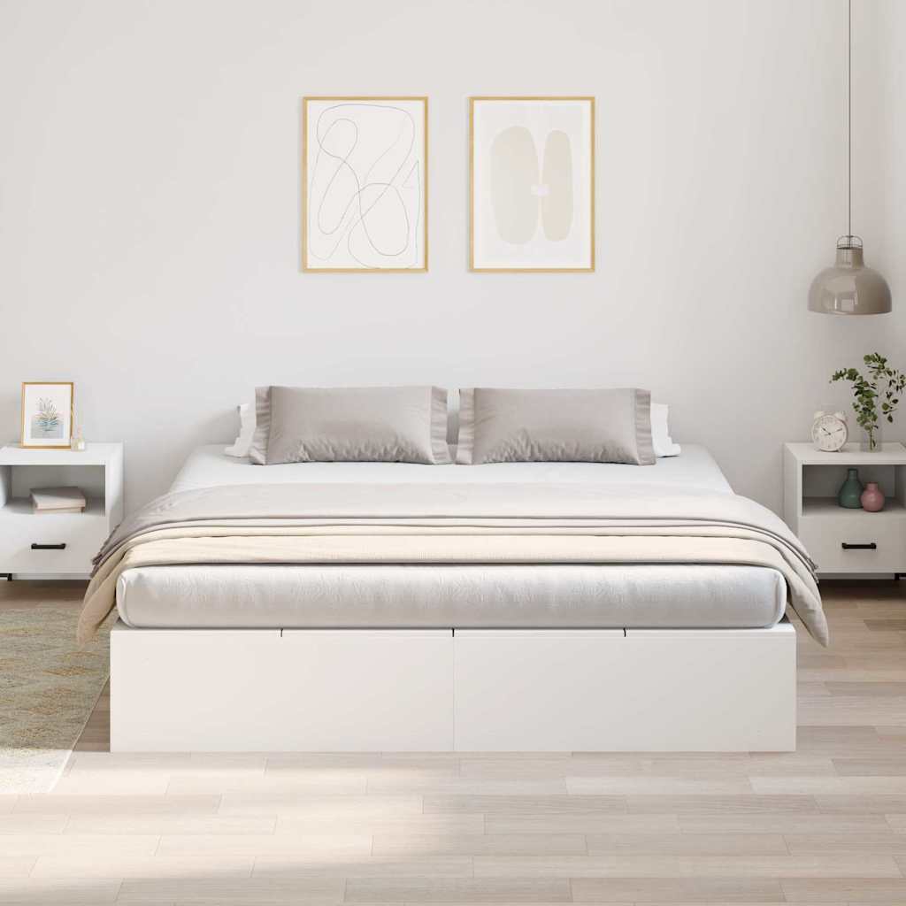 Cadre de lit avec rangement blanc 180 x 200 cm - 4