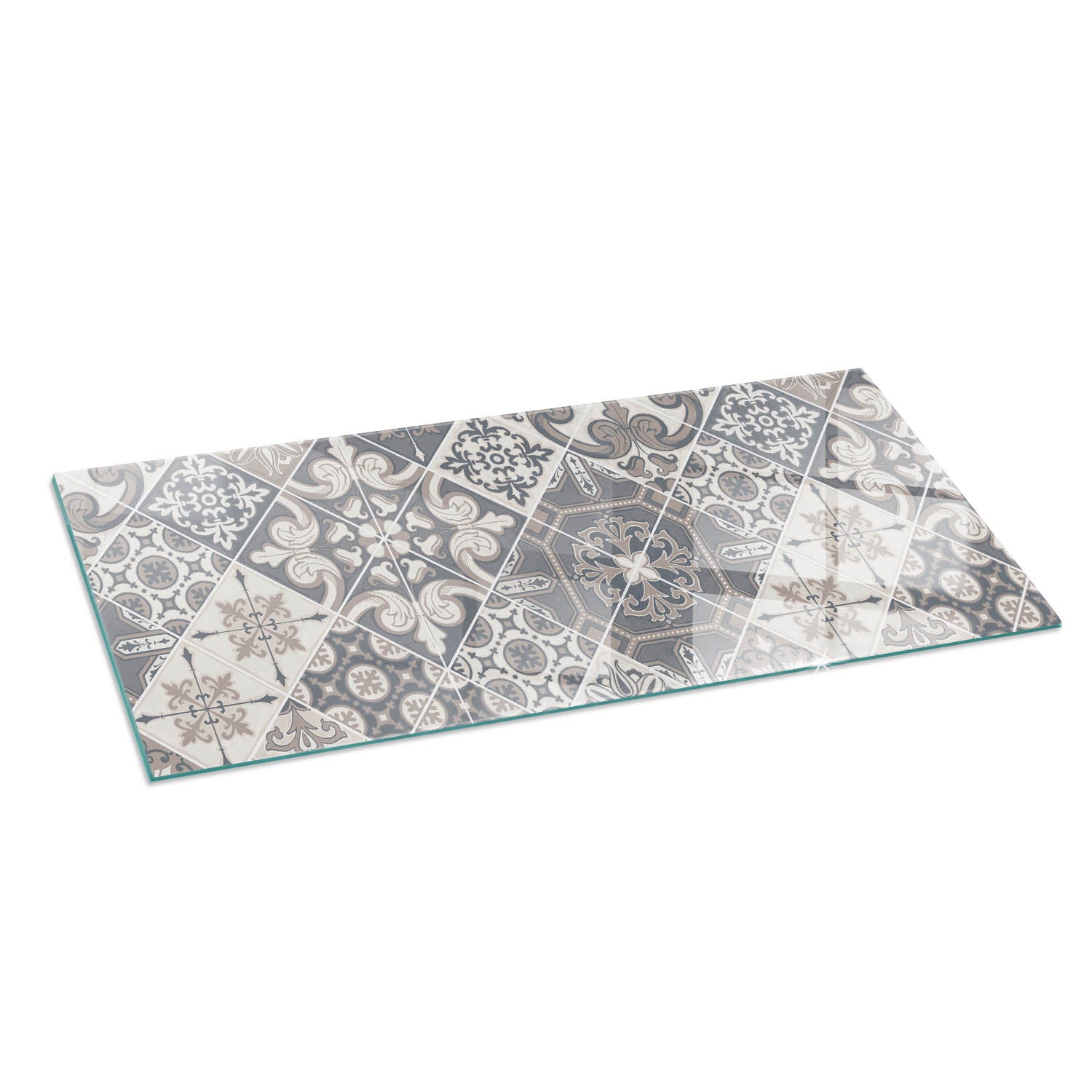 Szkło hartowane na podłogę pod kominek - 125x50 cm - Wzór mozaiki dekoracyjnej - TULUP