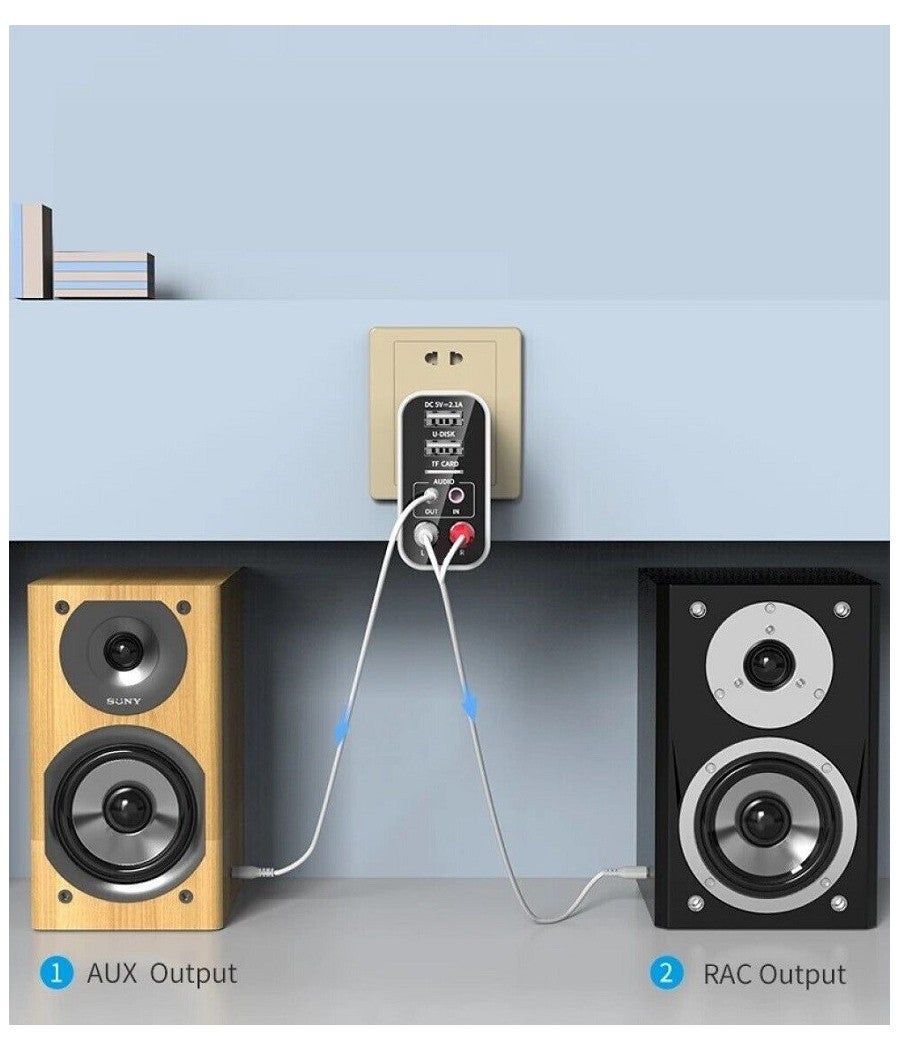 Trade Shop - Adattatore Bluetooh Usb 5.0 Trasmettitore Ricevitore Audio Wireless Aux Rca K16 - - 4