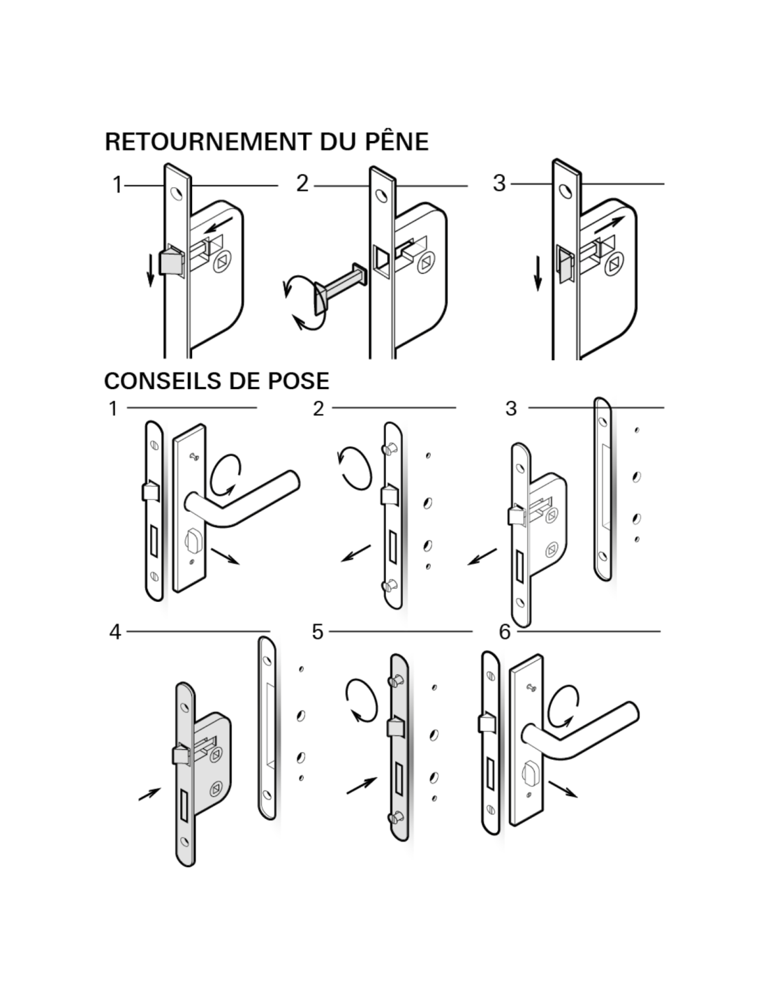 THIRARD - Serrure encastrable à condamnation pour porte de salle de bain et toilettes, axe 50mm, bouts ronds, - THIRARD - 6
