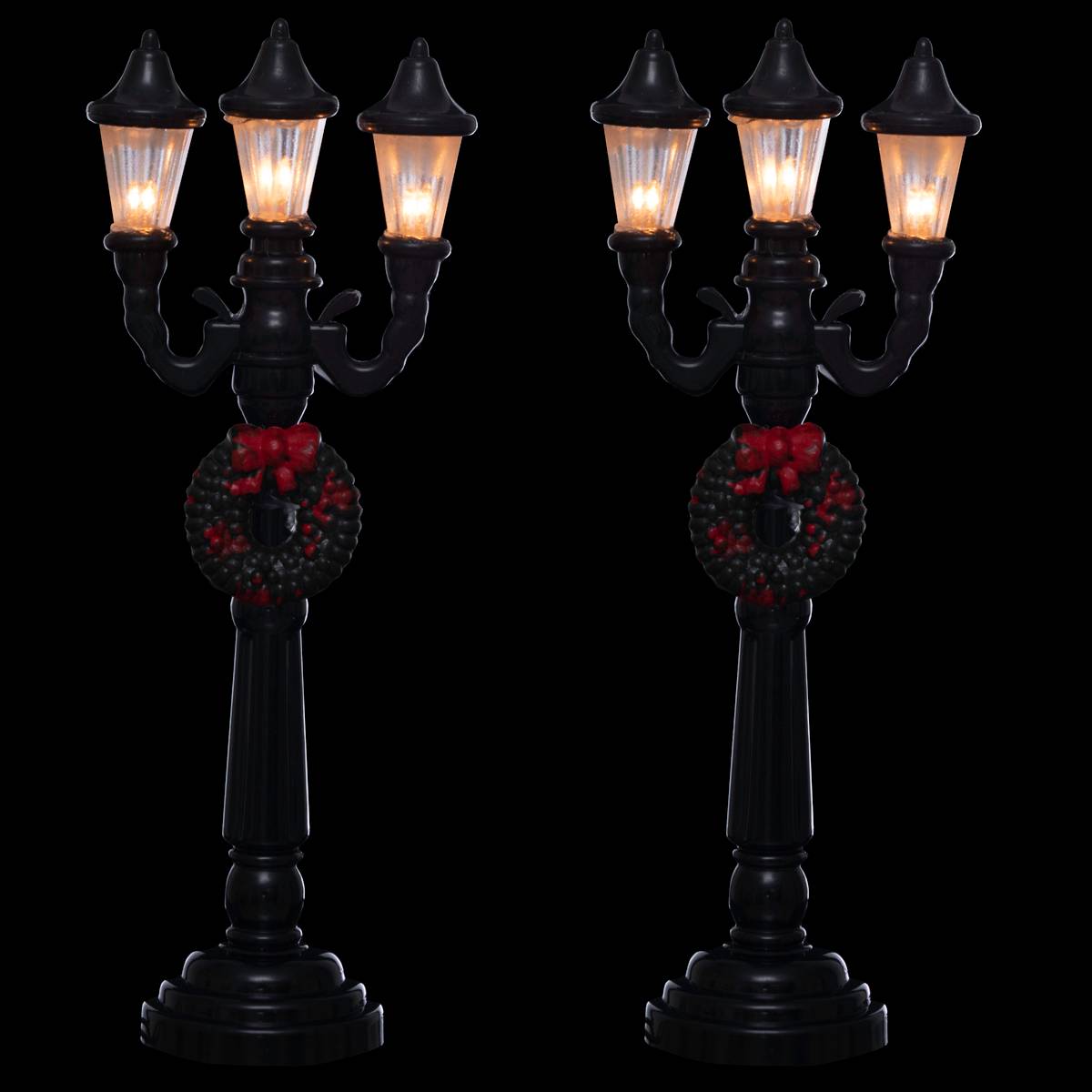 Ensemble de 2 lampadaires pour village de Noël L.4,5 x P.2 x H.10,8cm - modèle 34090 - LEMAX