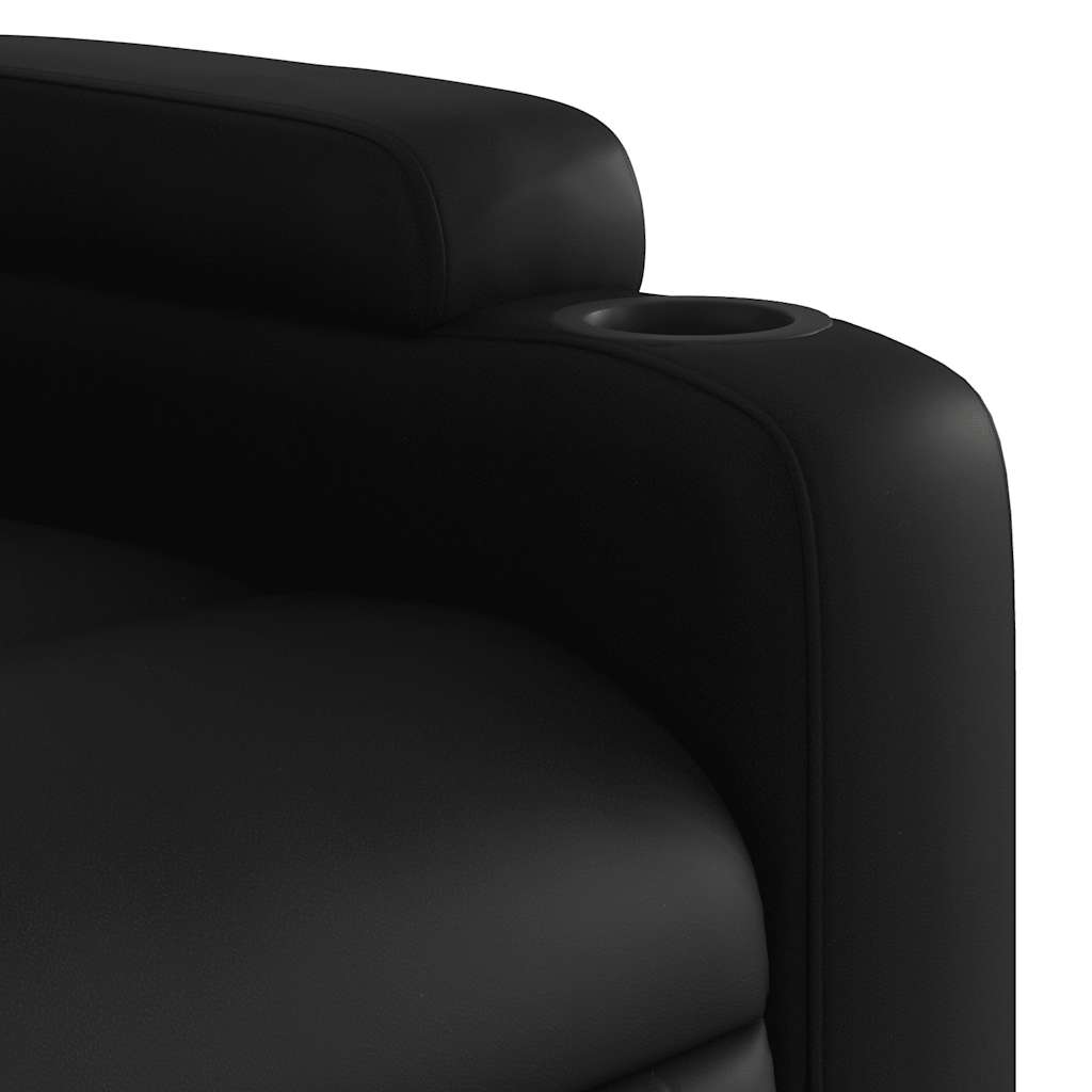 Fauteuil de Salon，Chaise，Fauteuil de massage inclinable noir similicuir - 9