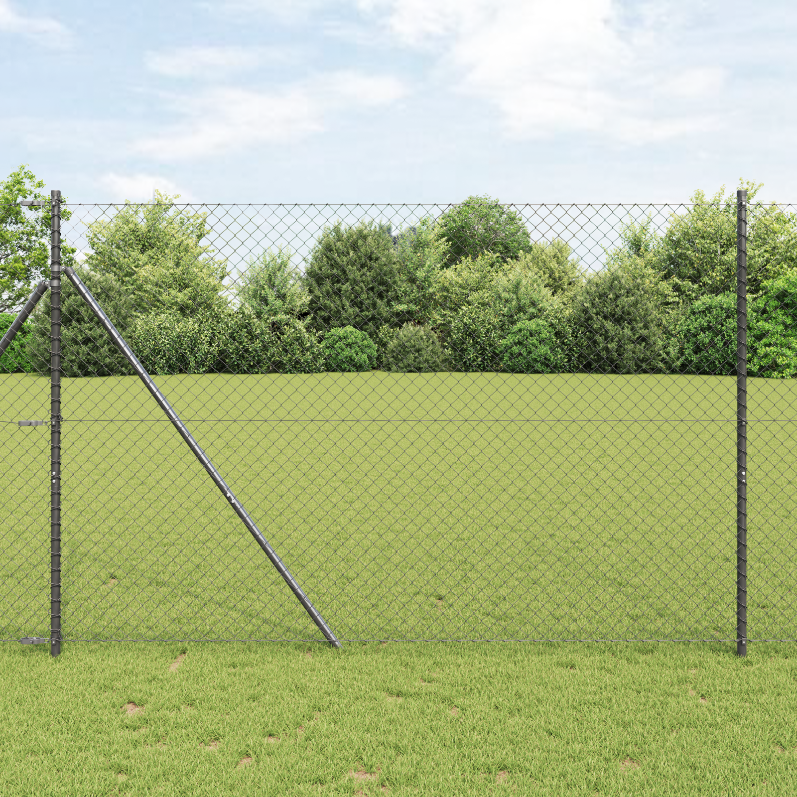 Słupek ogrodzeniowy. Szary 10 x 1,6 m (siatka 40 x 40 mm) vidaXL