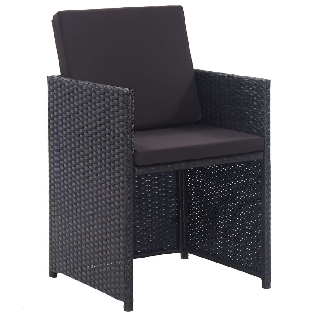 Salon de jardin 5 pcs avec coussins Résine tressée Noir 36 - 7