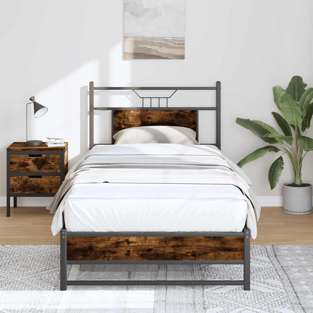 Łóżko Metalowe Rama Łóżka Metalowa Ze Stelażem Pokoj Sypialnia 75x190 cm