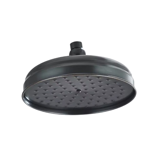 Głowica natryskowa o średnicy 20 cm (8 cali), stała głowica natryskowa wysokociśnieniowa z regulowanym kątem, deszczownica, czarna