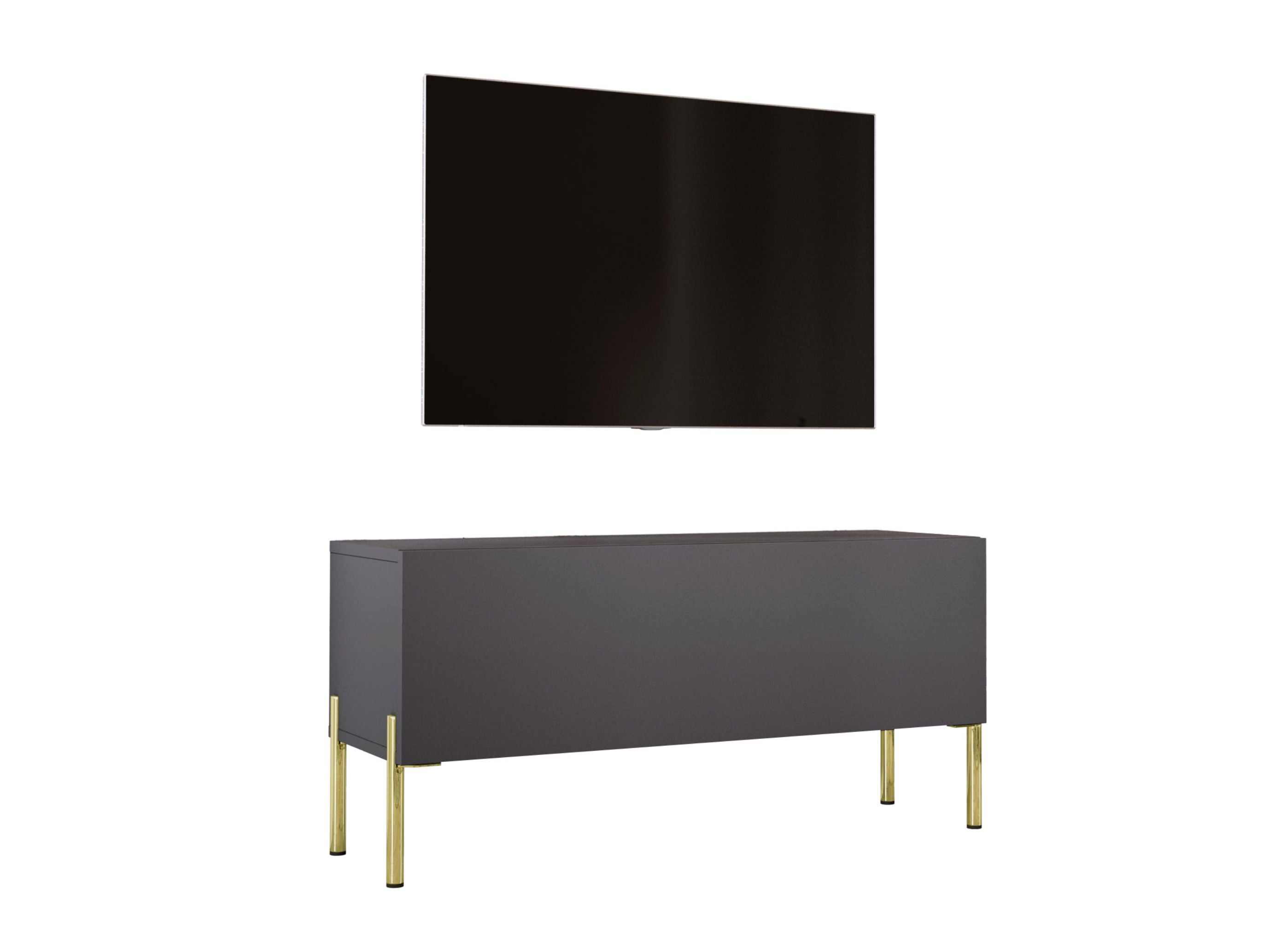Szafka RTV : Antracyt, złote nogi, 100 x 32 x 52 cm