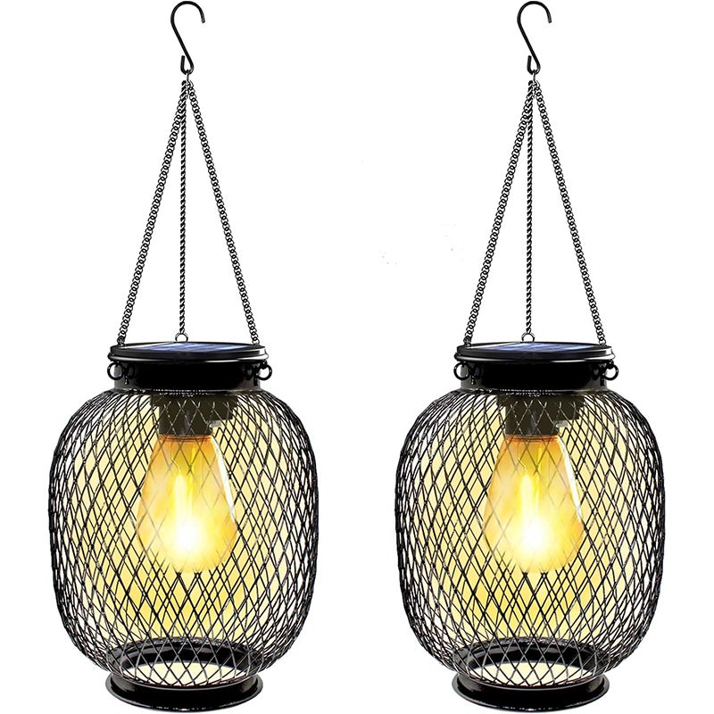Zewnętrzne wiszące lampy solarne, oświetlenie dekoracyjne do ogrodu, 2 sztuki