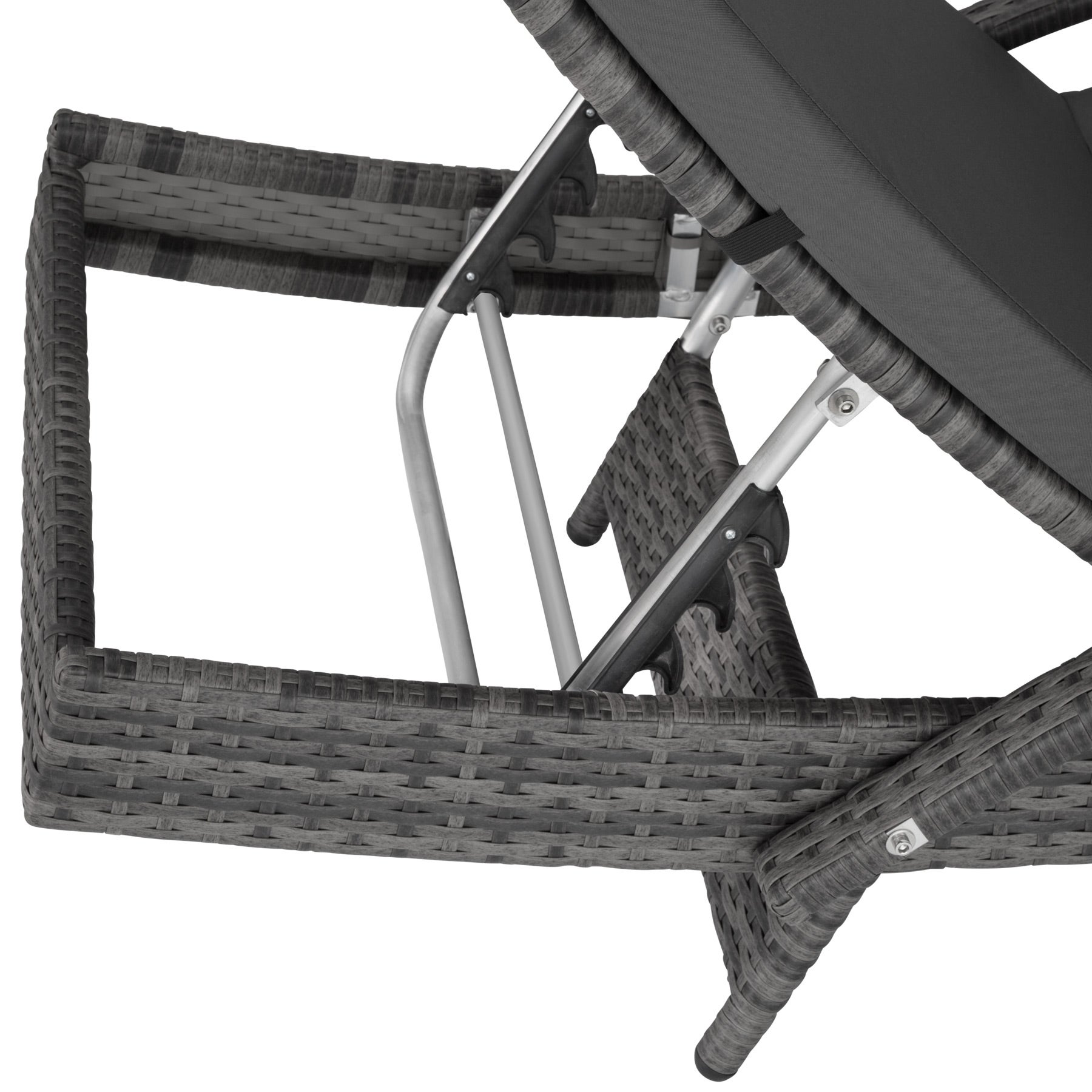 Bain de soleil en résine tressée et aluminium avec dossier réglable sur 5 positions TECTAKE - 2