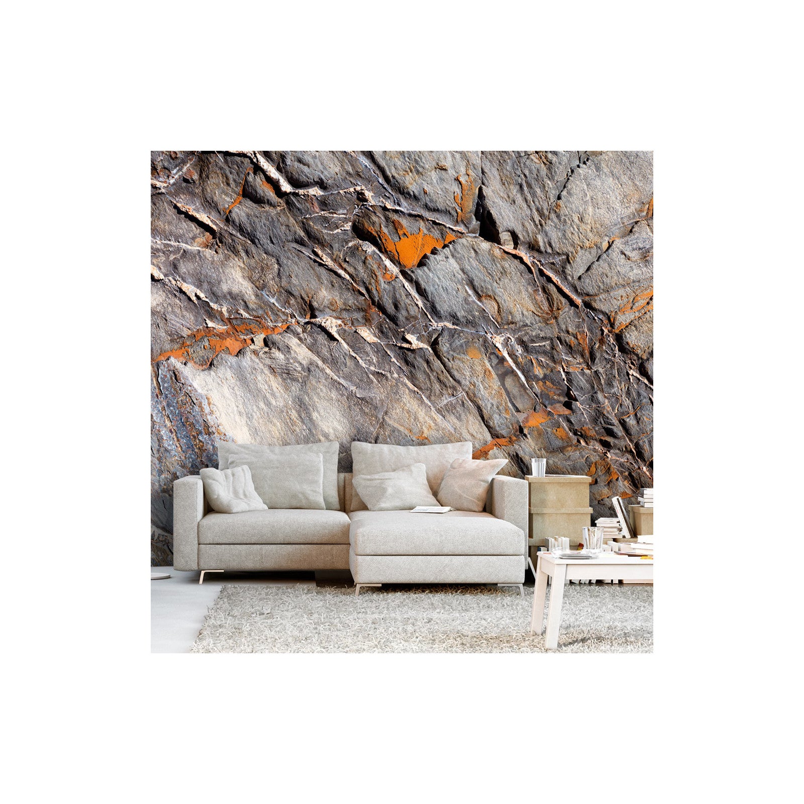 Papier Peint Adhésif 3D Snow Mountain N2115 – Autocollant Mural Amovible, Décor Coloré