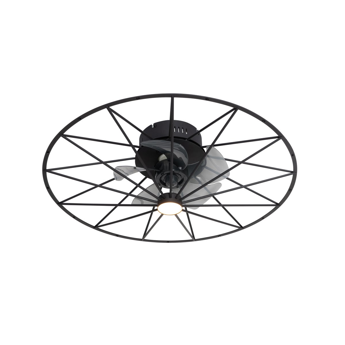 Qazqa designerski wentylator sufitowy - Yaran - czarny, okrągły, led zintegrowana 9w zestawie, 2700k - 6500k, z pilotem, 62cm