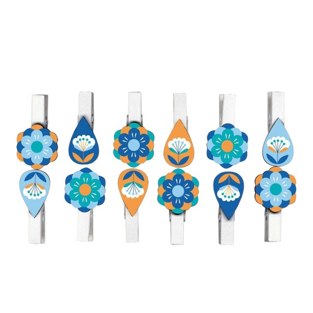 Mini Pinces à Linge En Bois - 25 Mm - Bleu Foncé - Lot De 10 à 400 Pièces