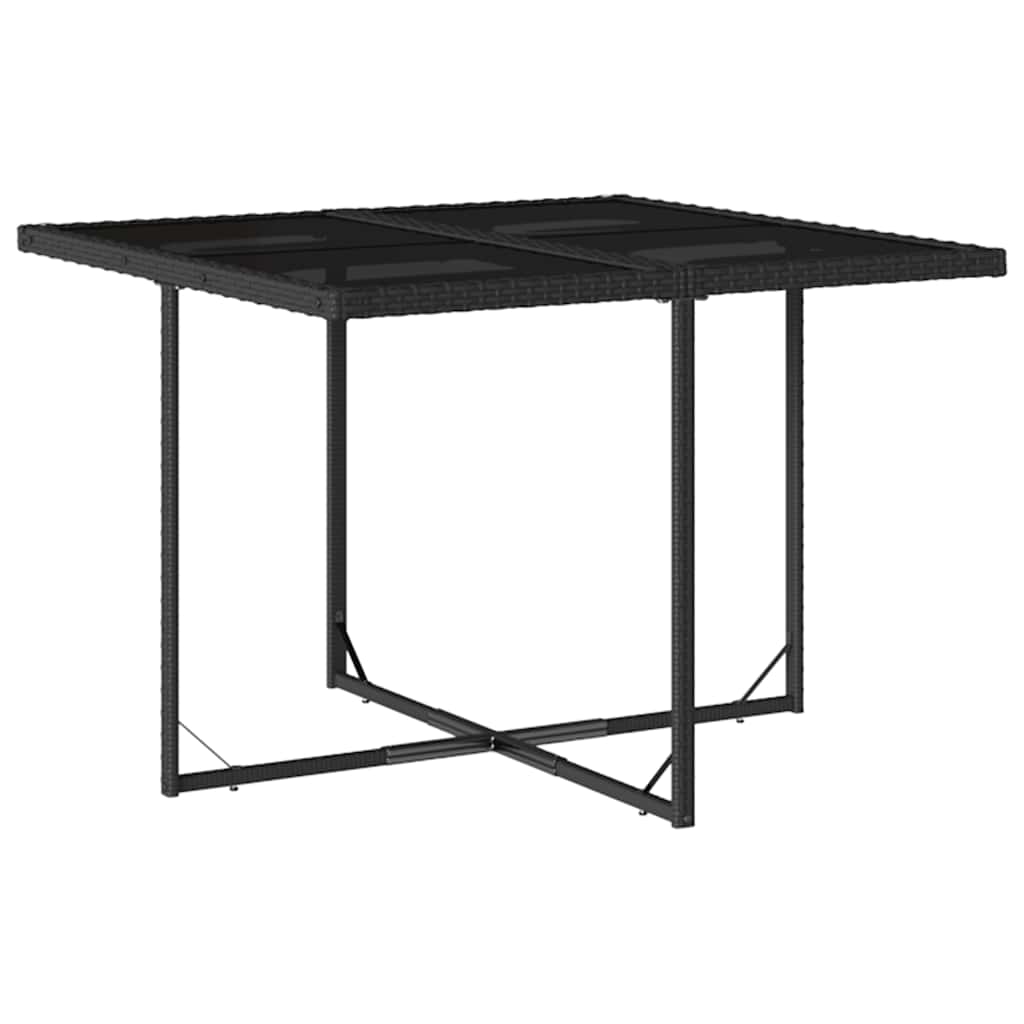 Set de muebles jardín 5 piezas con cojines ratán sintético negro - 4