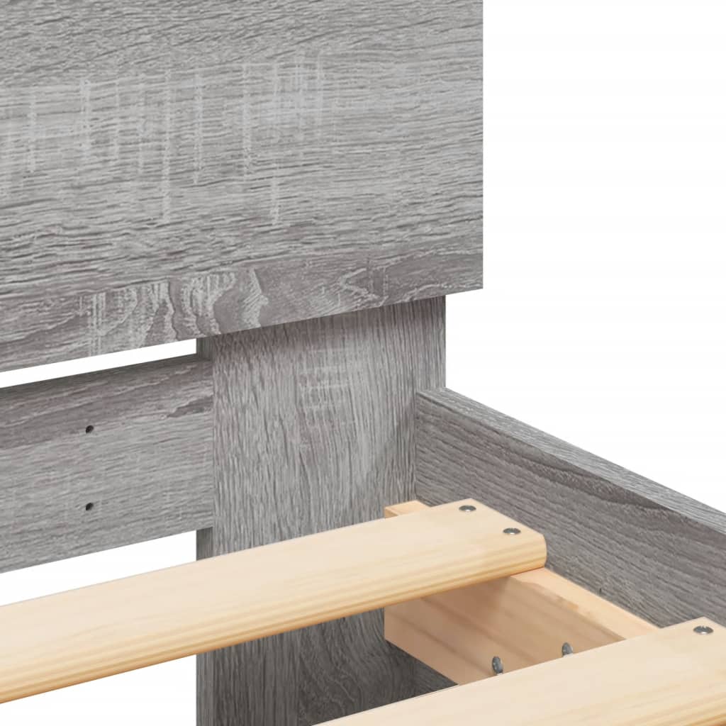 Cadre de lit sans matelas gris 140 x 200 cm - 8