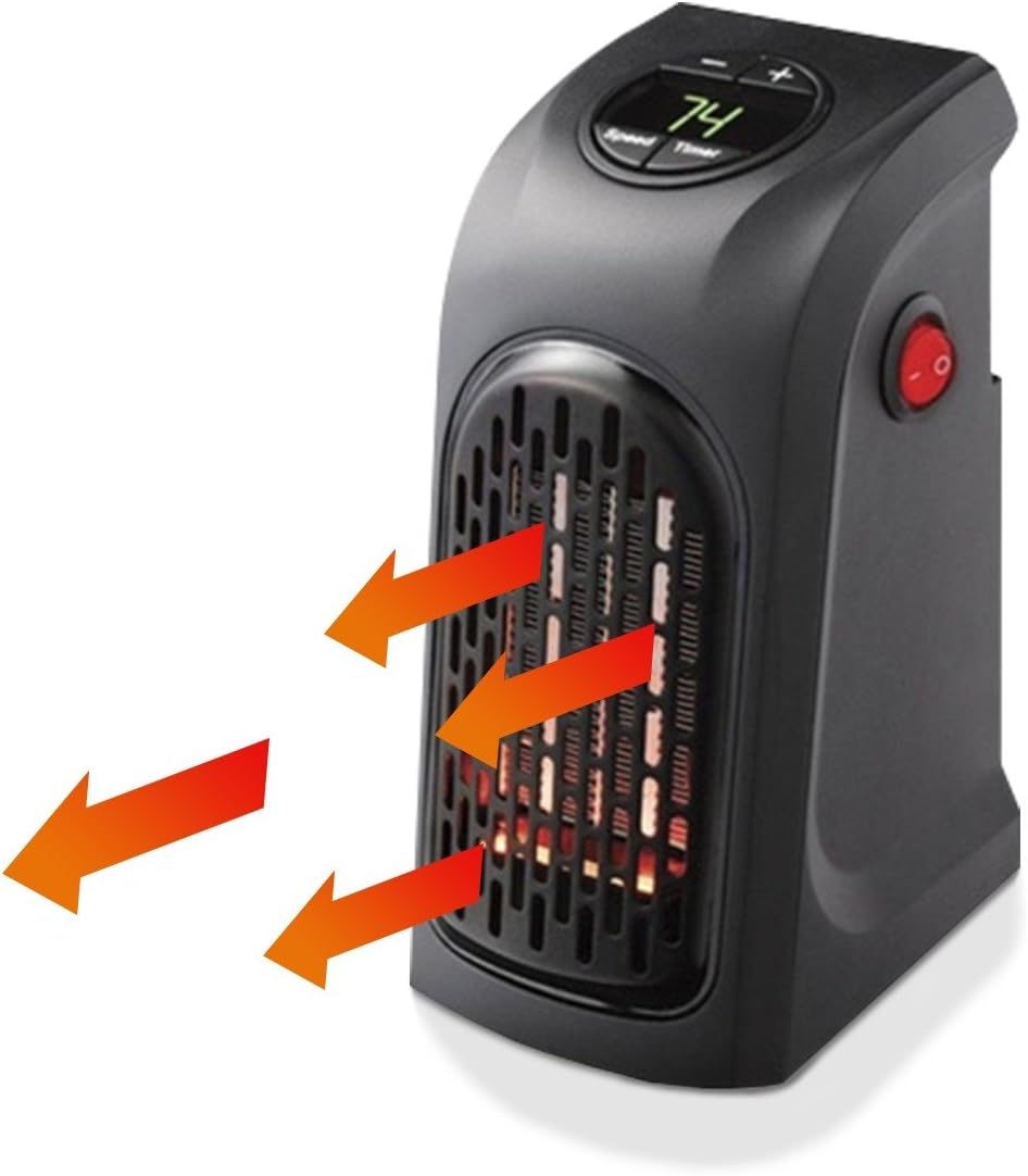 Chauffage d'appoint sans fil - Thermostat réglable - Chauffe une pièce entière en quelques minutes - 350 W - 3