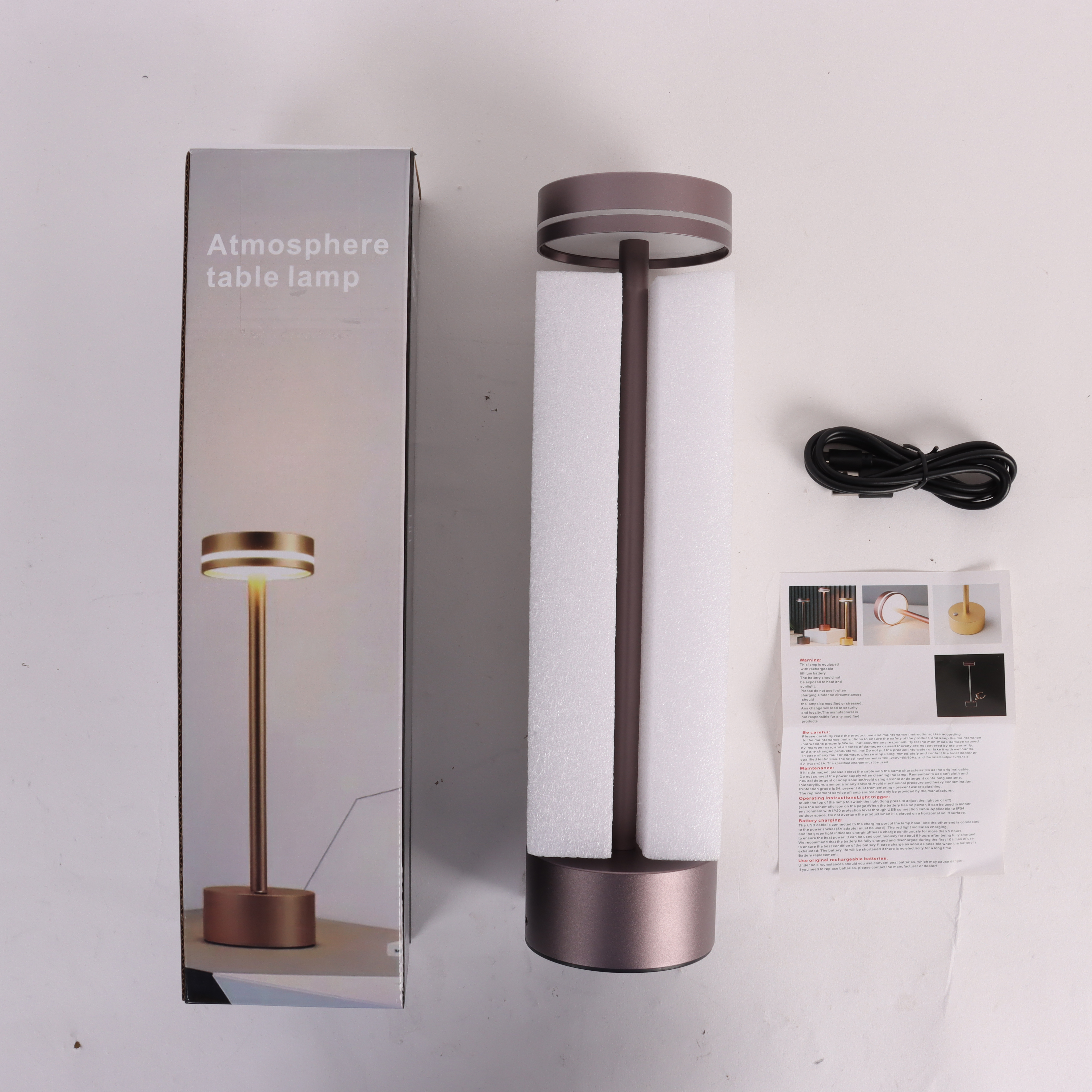 lampe de table sans fil rechargeable usb, lumiere bureau LED tactile puissante pile, 3 températures de couleur, pour chevet, interieur, exterieur - 9