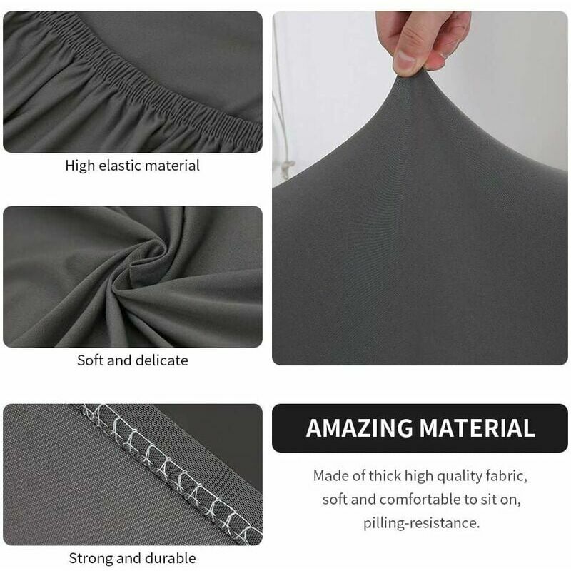 Housse de Fauteuil Cabriolet Extensible,Housse de Chaise de Fauteuil Chesterfield pour Comptoir Bar Salon Salle de Réunion,Gris - 3
