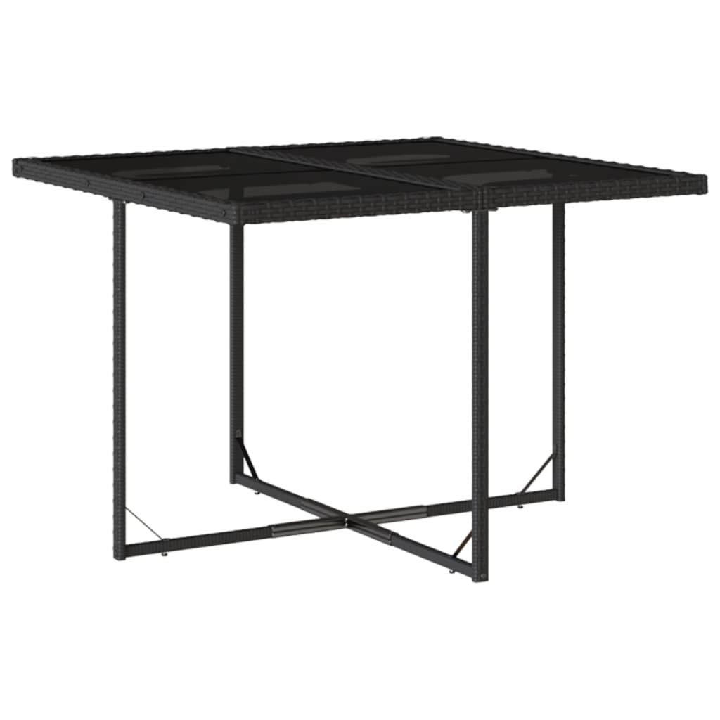 Set de muebles jardín 5 piezas con cojines ratán sintético negro - 4