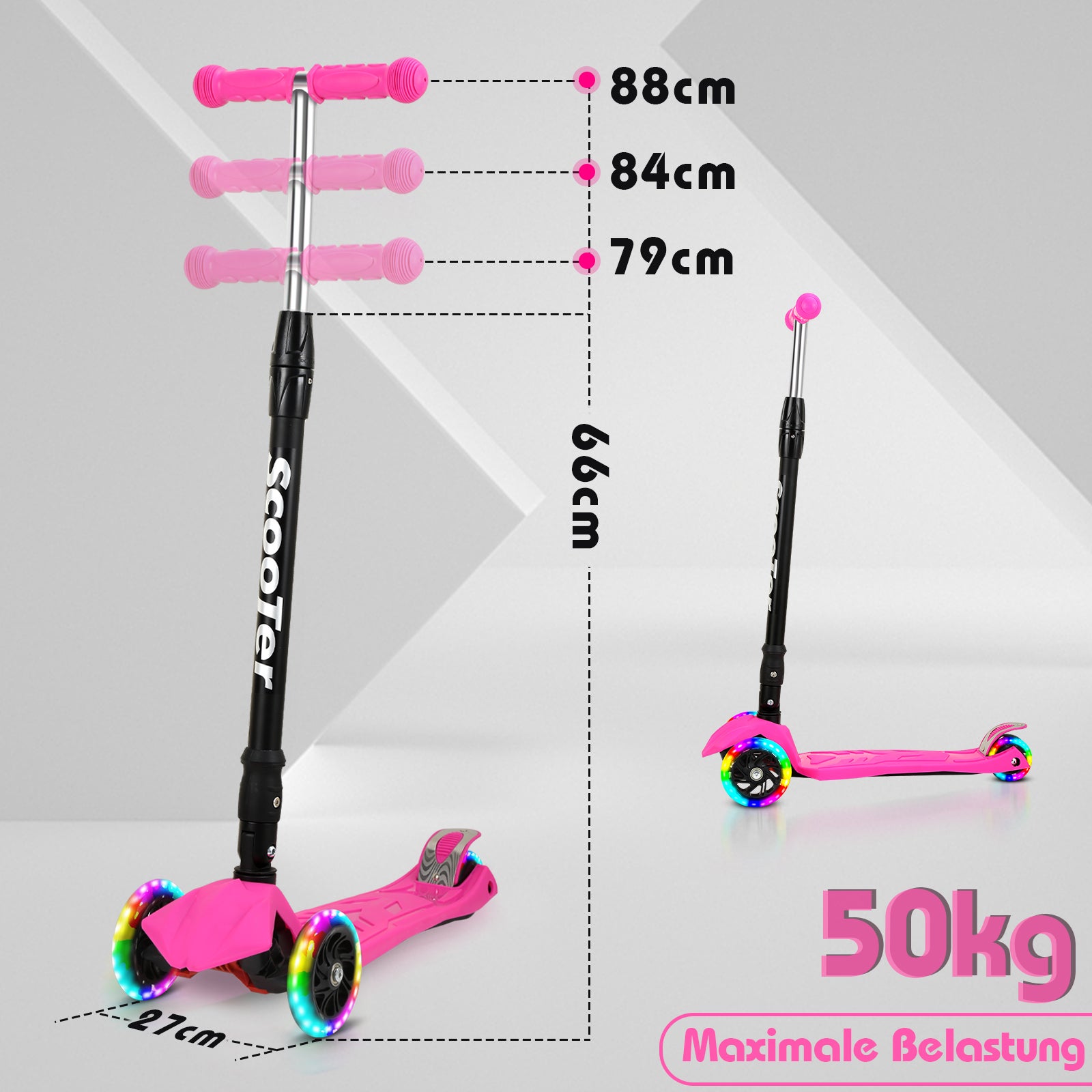 Monopattino a pedali, monopattino, bicicletta con sedile, pieghevole, regolabile in altezza, con